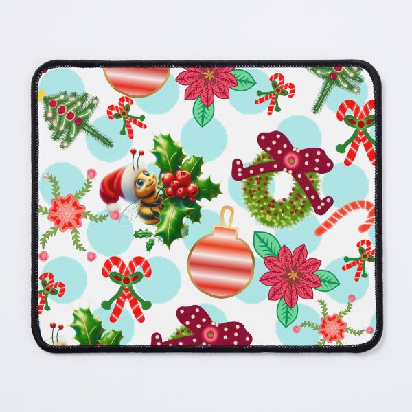 Item preview, Whimsical Santa Bee Christmas Holly Jolly Pattern designed and sold by HopeAndHustle.