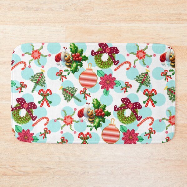 Item preview, Whimsical Santa Bee Christmas Holly Jolly Pattern designed and sold by HopeAndHustle.