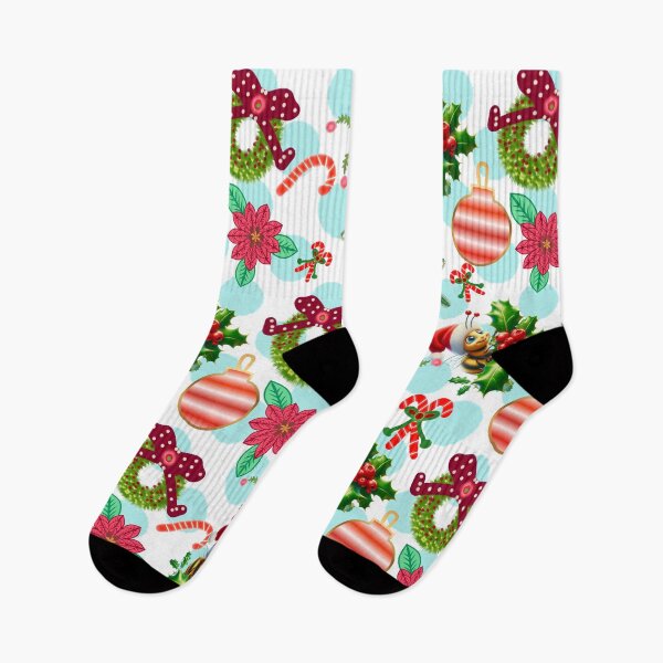 Item preview, Whimsical Santa Bee Christmas Holly Jolly Pattern designed and sold by HopeAndHustle.