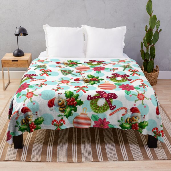 Item preview, Whimsical Santa Bee Christmas Holly Jolly Pattern designed and sold by HopeAndHustle.