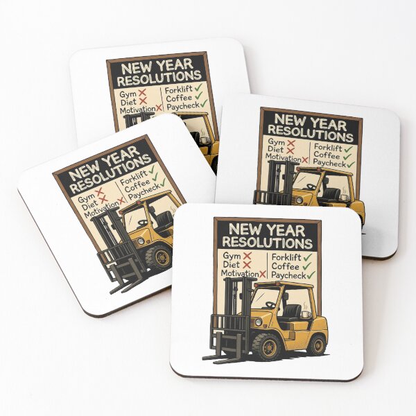 Item preview, New Year Resolutions – Forklift, Coffee, Paycheck designed and sold by RetroNibylander.