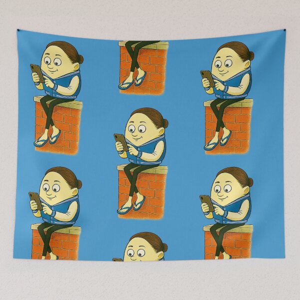 Item preview, LOS CLIPS EN MI CELULAR - Funny Humpty Dumpty Phone Addict designed and sold by Urban-InkStudio.