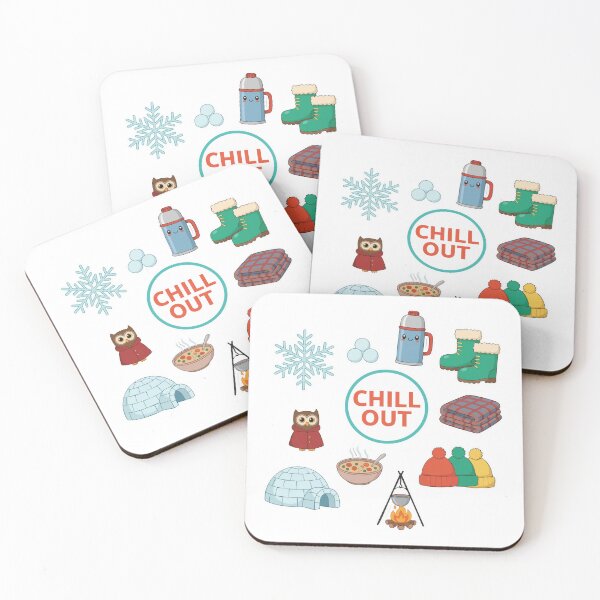 Item preview, Chill Out Winter Cozy Icons Illustration designed and sold by graphicnew.