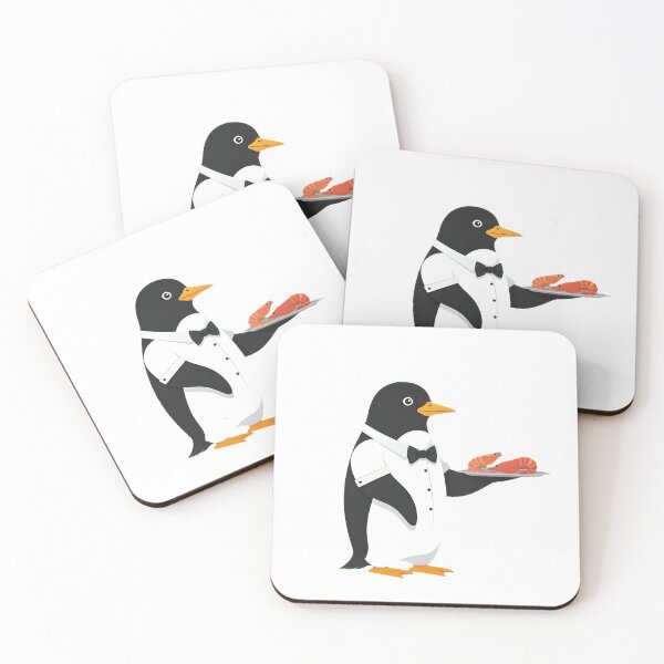 Item preview, Penguin Waiter Serves Fresh Seafood Delights designed and sold by SunkenCost.