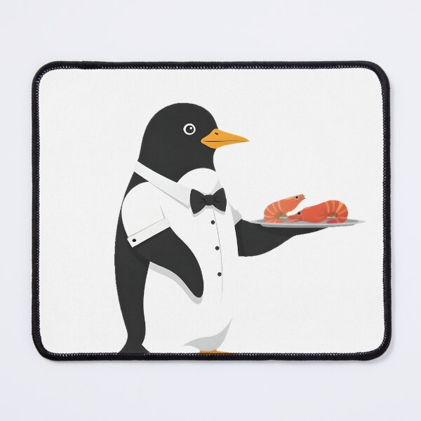 Item preview, Penguin Waiter Serves Fresh Seafood Delights designed and sold by SunkenCost.