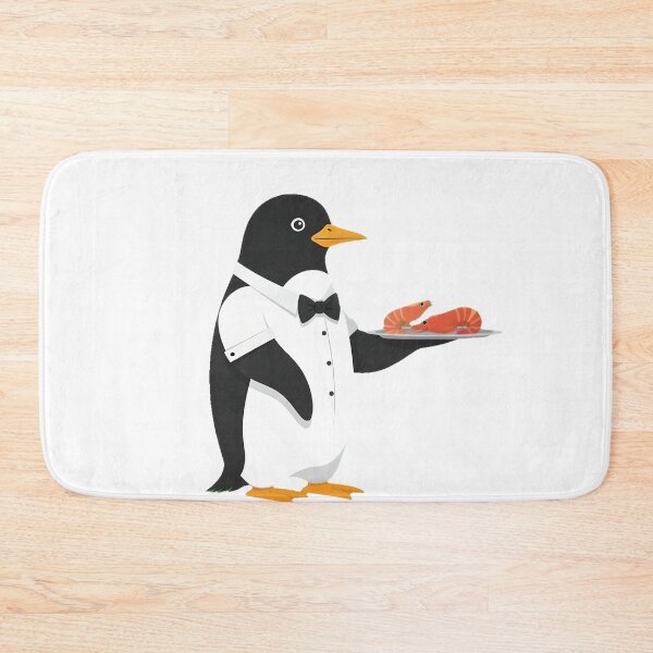 Item preview, Penguin Waiter Serves Fresh Seafood Delights designed and sold by SunkenCost.
