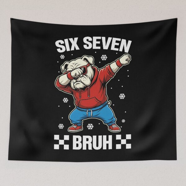 Item preview, Dabbing Bulldog Streetwear Six Seven Bruh 67 6 7 Funny T-Shirt designed and sold by LashondaGreen89.