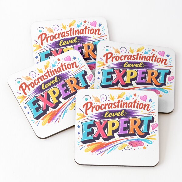 Item preview, Procrastination Level Expert Funny Colorful Typography Design designed and sold by anandsiva2703.