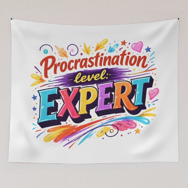 Item preview, Procrastination Level Expert Funny Colorful Typography Design designed and sold by anandsiva2703.