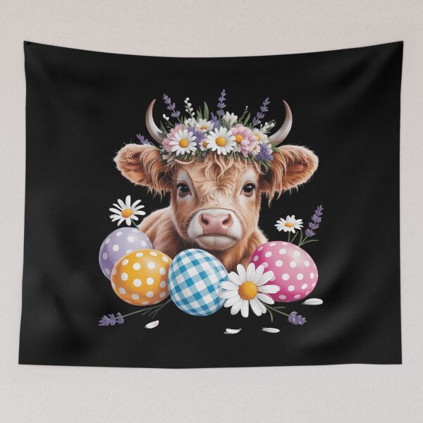 Item preview, Easter Day Highland Cow Cute Easter Bunny Farmer designed and sold by Morphologiona.
