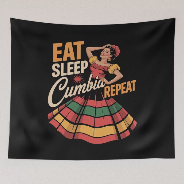 Item preview, Eat Sleep Cumbia Repeat Merengue Bachata Vallenato designed and sold by JessicaWalshdf.