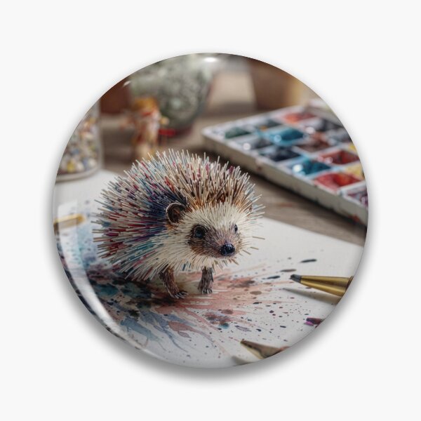 Item preview, Hedgehog Painting Comes to Life on Artist's Desk designed and sold by Tridentulus.
