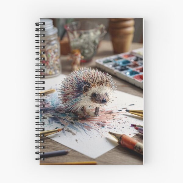 Item preview, Hedgehog Painting Comes to Life on Artist's Desk designed and sold by Tridentulus.