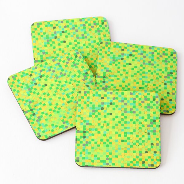 Item preview, Fresh green and yellow harmony abstract pixel art designed and sold by Fun In The Sun .