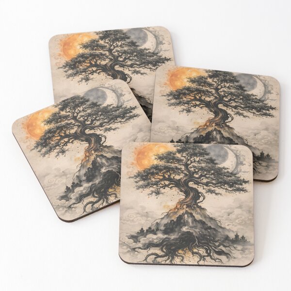 Item preview, Kalpavriksha of Balance — Sumi-e Indian Fusion designed and sold by COSAIRe.