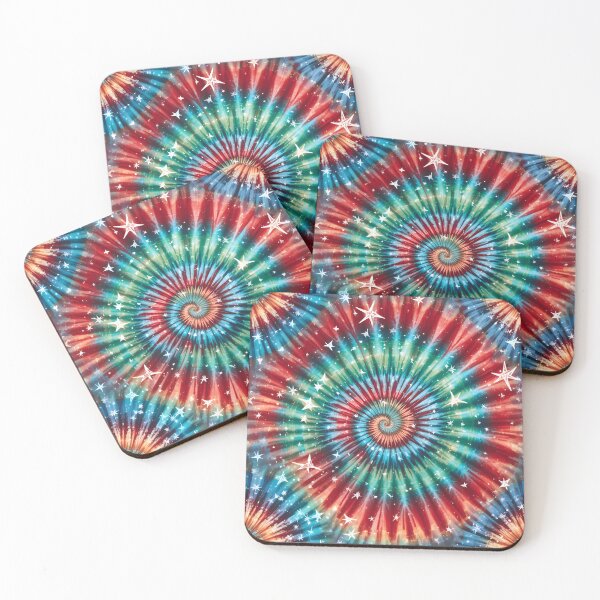 Item preview, Festive Christmas Tie Dye Spiral with Stars designed and sold by Amplify-n-Co.