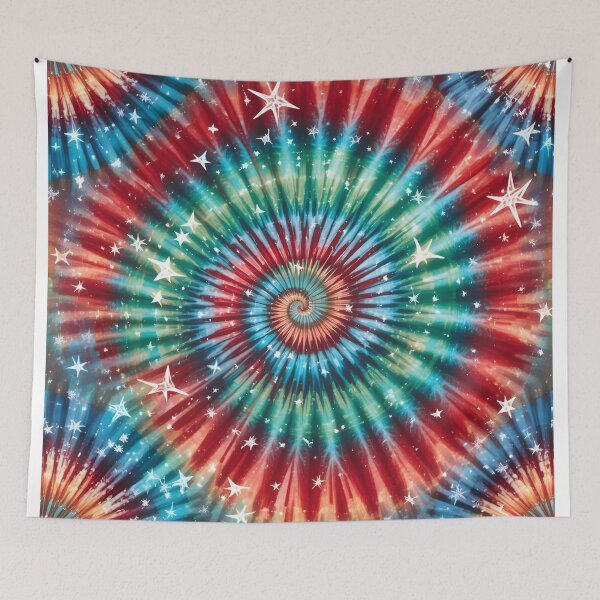 Item preview, Festive Christmas Tie Dye Spiral with Stars designed and sold by Amplify-n-Co.