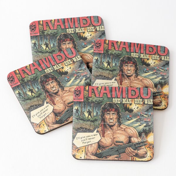 Item preview, Rambo Retro 80's Action Vintage Comic Cover Art  designed and sold by Back2Collage.