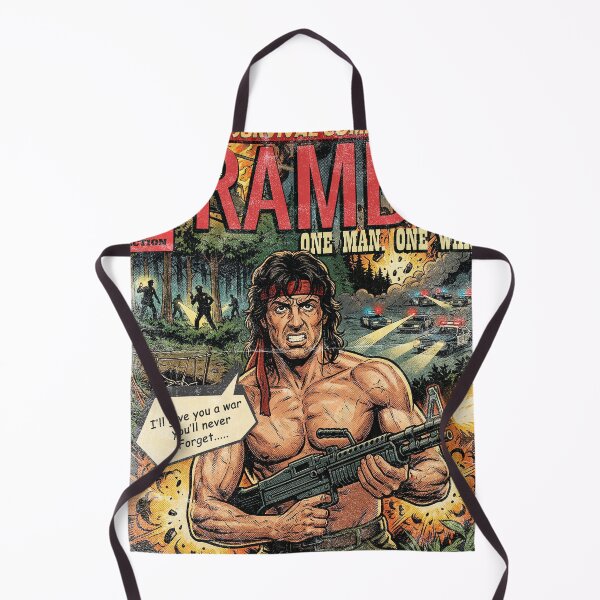 Item preview, Rambo Retro 80's Action Vintage Comic Cover Art designed and sold by Back2Collage.