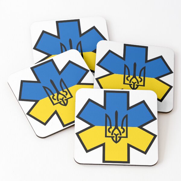 Item preview, Ukraine EMS Star of Life with Tryzub - Design 03 designed and sold by BerlinerKatzen.