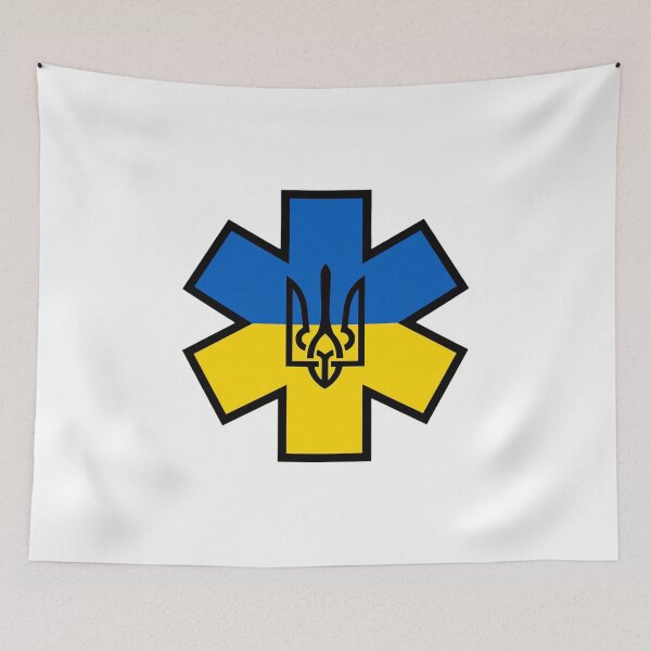 Item preview, Ukraine EMS Star of Life with Tryzub - Design 03 designed and sold by BerlinerKatzen.
