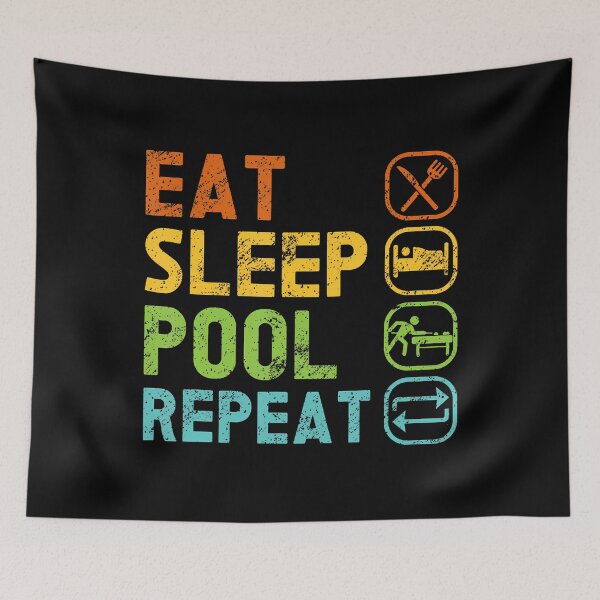 Item preview, Eat Sleep Pool Repeat Balls Pool Snooker Player Billiards designed and sold by vaharisanic.