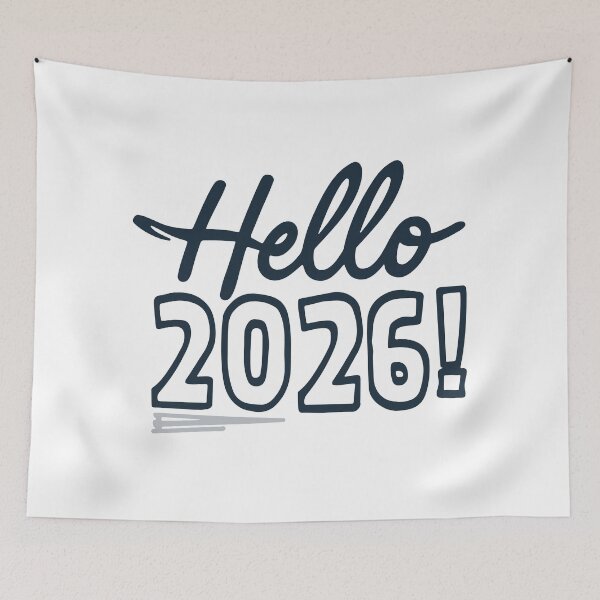 Item preview, Hello 2026 | Minimalist New Year & Graduation Typography designed and sold by DavidTeeStudio.
