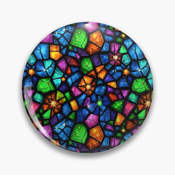 Item preview, Neon Stained Glass Mosaic designed and sold by Kaleidoscope Print.