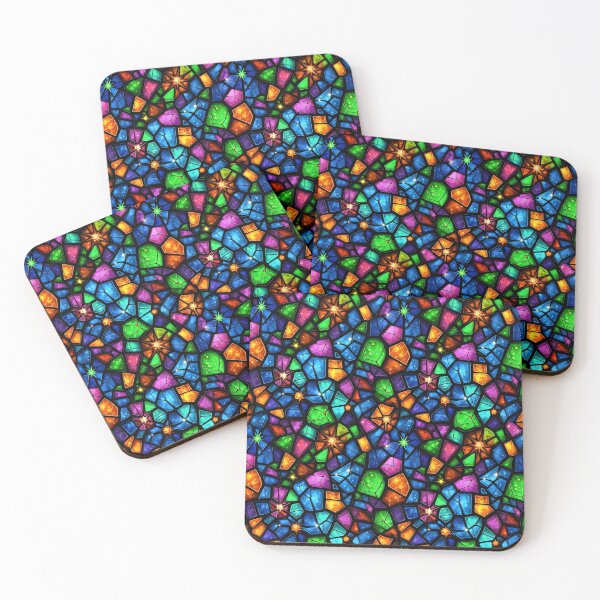 Item preview, Neon Stained Glass Mosaic designed and sold by Kaleidoscope Print.