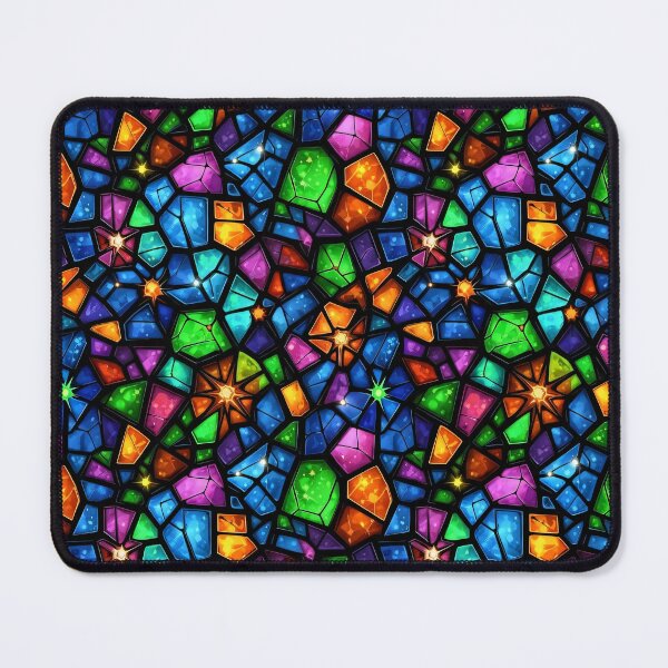 Item preview, Neon Stained Glass Mosaic designed and sold by Kaleidoscope Print.