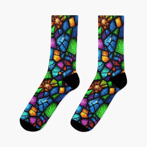 Item preview, Neon Stained Glass Mosaic designed and sold by Kaleidoscope Print.