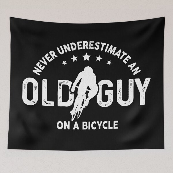 Item preview, Never Underestimate An Old Guy On A Bicycle Funny Cycling designed and sold by LounisArt.