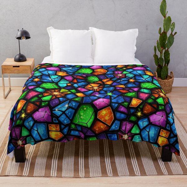 Item preview, Neon Stained Glass Mosaic designed and sold by Kaleidoscope Print.