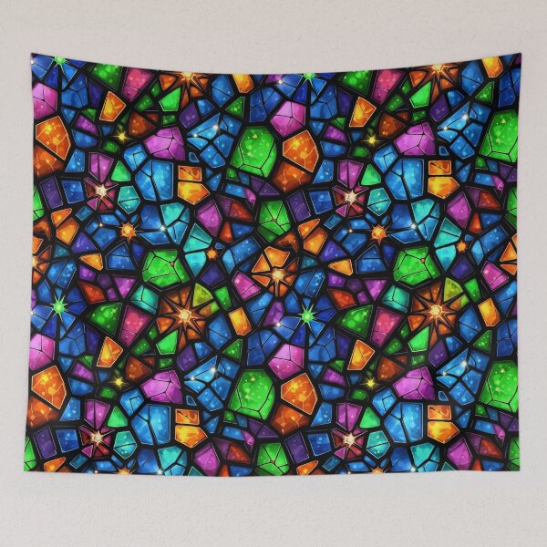 Item preview, Neon Stained Glass Mosaic designed and sold by Kaleidoscope Print.