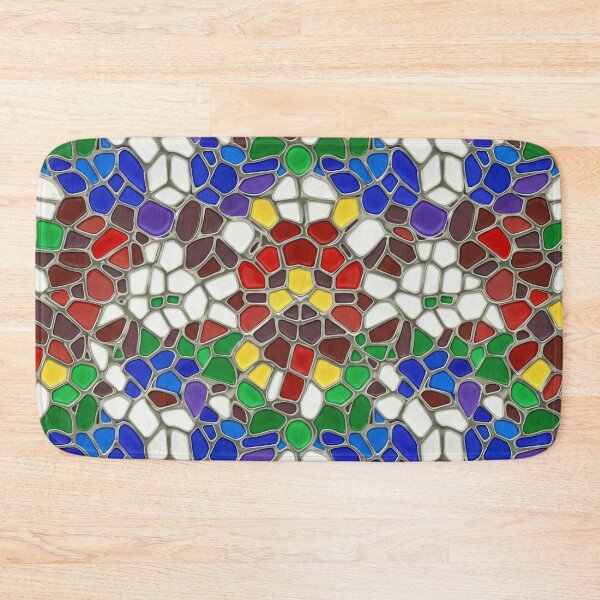 Item preview, Colorful Pebble Mosaic Stained Glass designed and sold by Kaleidoscope Print.