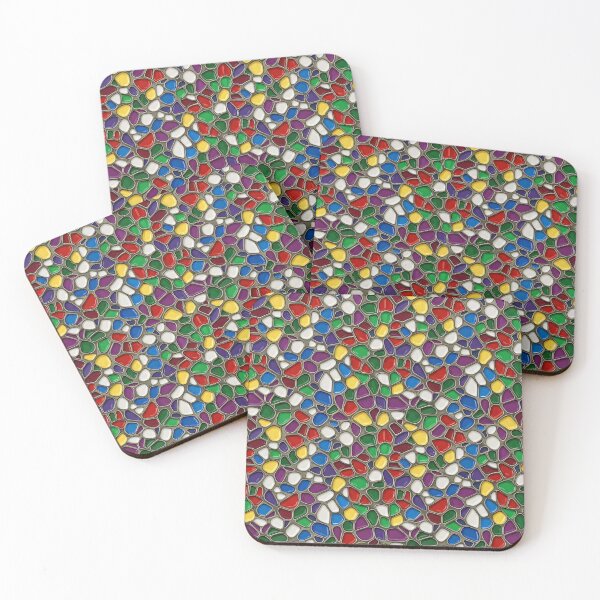 Item preview, Bright Pebble Stained-Glass Mosaic Seamless Pattern designed and sold by Kaleidoscope Print.