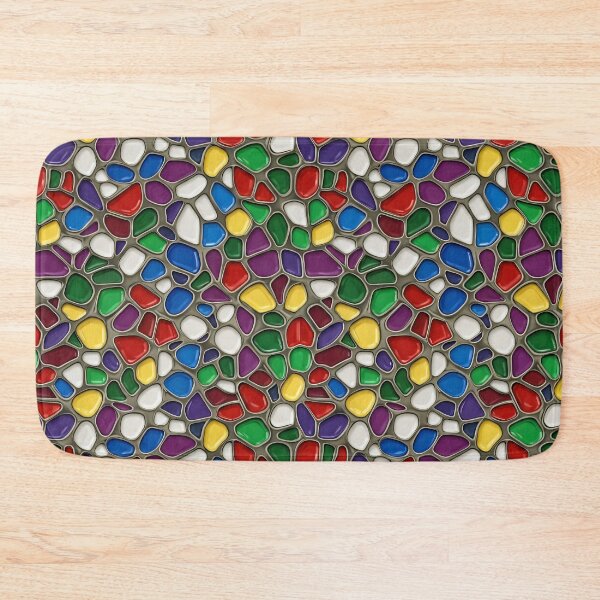 Item preview, Bright Pebble Stained-Glass Mosaic Seamless Pattern designed and sold by Kaleidoscope Print.