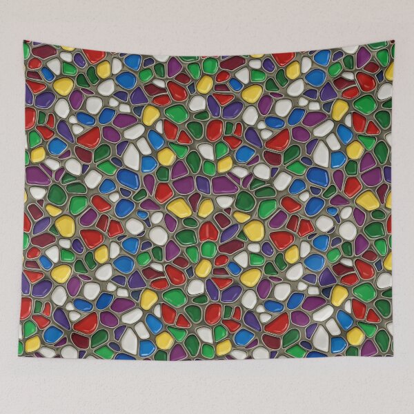 Item preview, Bright Pebble Stained-Glass Mosaic Seamless Pattern designed and sold by Kaleidoscope Print.