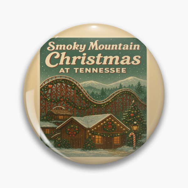 Item preview, Smoky Mountain Christmas at Tennessee – Retro Dollywood Holiday Roller Coaster Art designed and sold by Globalcitytees.