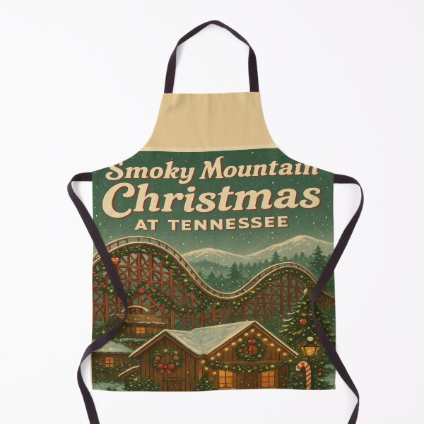 Item preview, Smoky Mountain Christmas at Tennessee – Retro Dollywood Holiday Roller Coaster Art designed and sold by Globalcitytees.