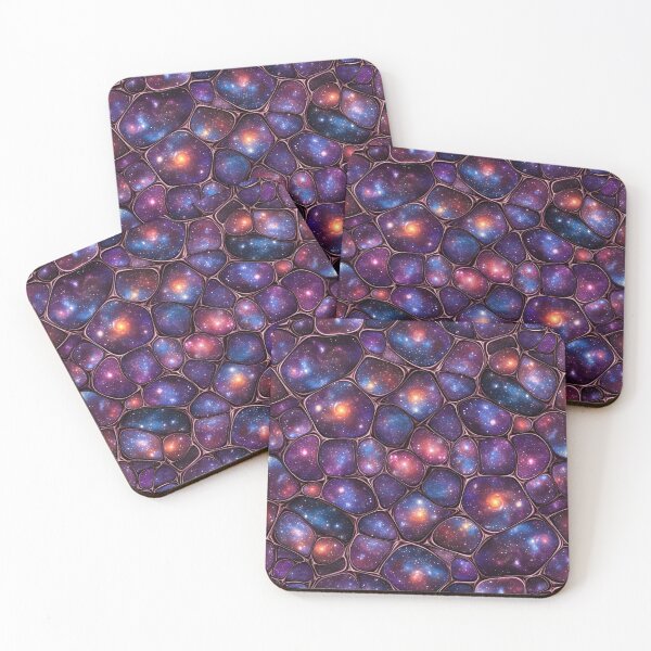 Item preview, Cosmic Galaxy Cell Mosaic Seamless Pattern designed and sold by Kaleidoscope Print.