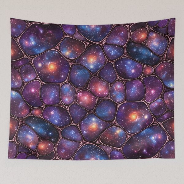 Item preview, Cosmic Galaxy Cell Mosaic Seamless Pattern designed and sold by Kaleidoscope Print.