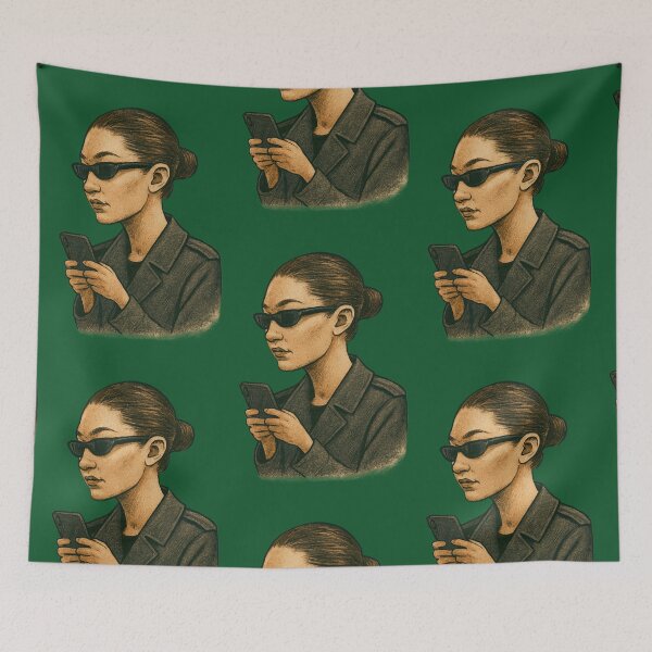 Item preview, URBAN NOIR - The Secret Agent - Mysterious Phone Girl designed and sold by Urban-InkStudio.