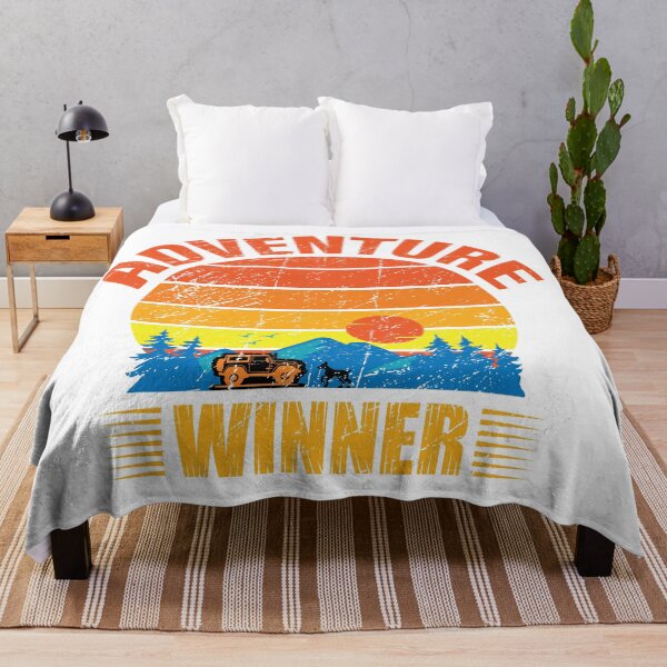 Item preview, Retro Adventure Sunset - Off-Road 4x4 with Dog and Mountains t-shirt design designed and sold by DesignsDrip.