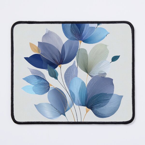 Item preview, Abstract Blue Botanical Leaves designed and sold by PaintbrushPlace.