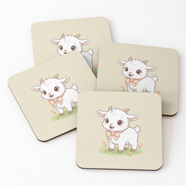 Item preview, Cute Baby Goat Cartoon With Big Eyes designed and sold by LightArt25.