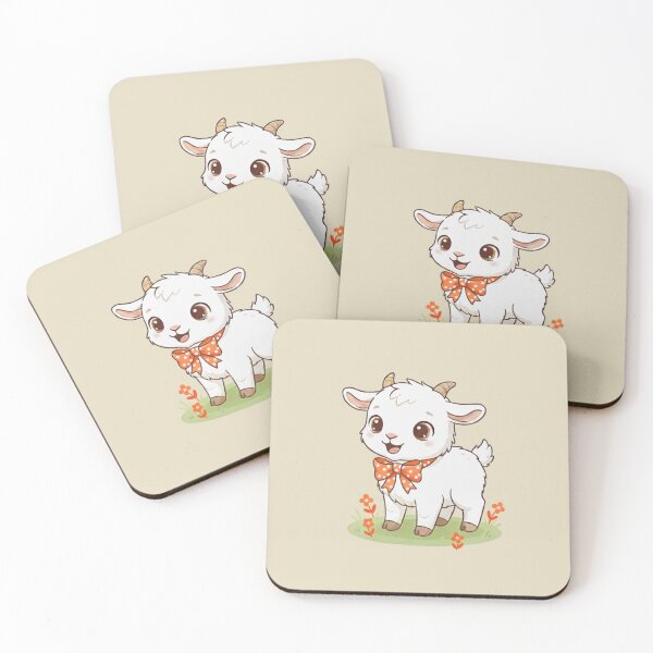 Item preview, Cute Baby Goat Cartoon With Big Eyes designed and sold by LightArt25.