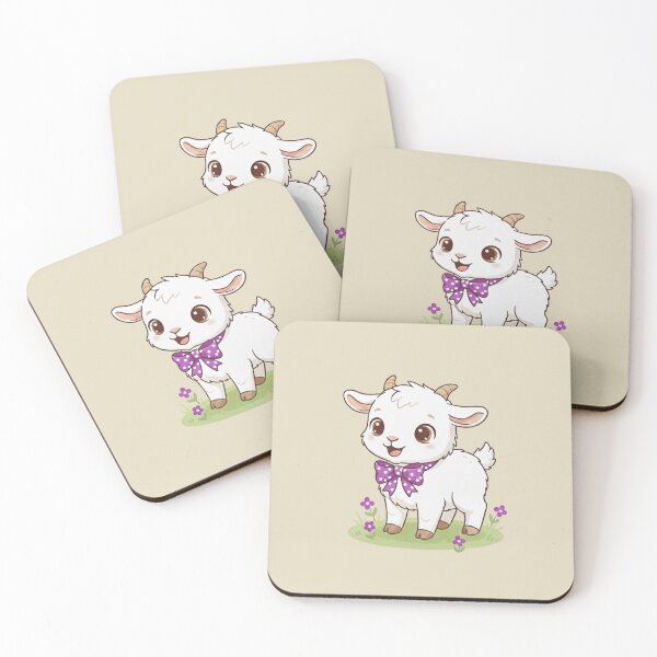 Item preview, Cute Baby Goat Cartoon With Big Eyes designed and sold by LightArt25.