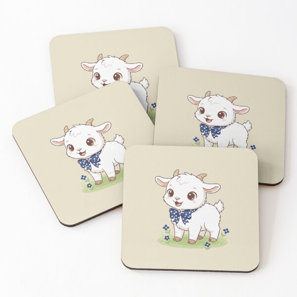 Item preview, Cute Baby Goat Cartoon With Big Eyes designed and sold by LightArt25.