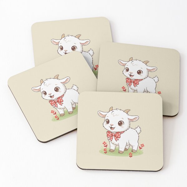Item preview, Cute Baby Goat Cartoon With Big Eyes designed and sold by LightArt25.